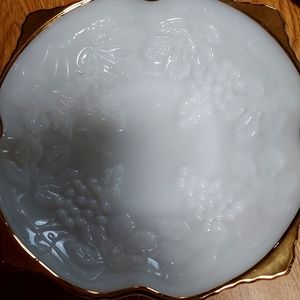 Vintage  Anchor Hocking  white glass harvest bowl